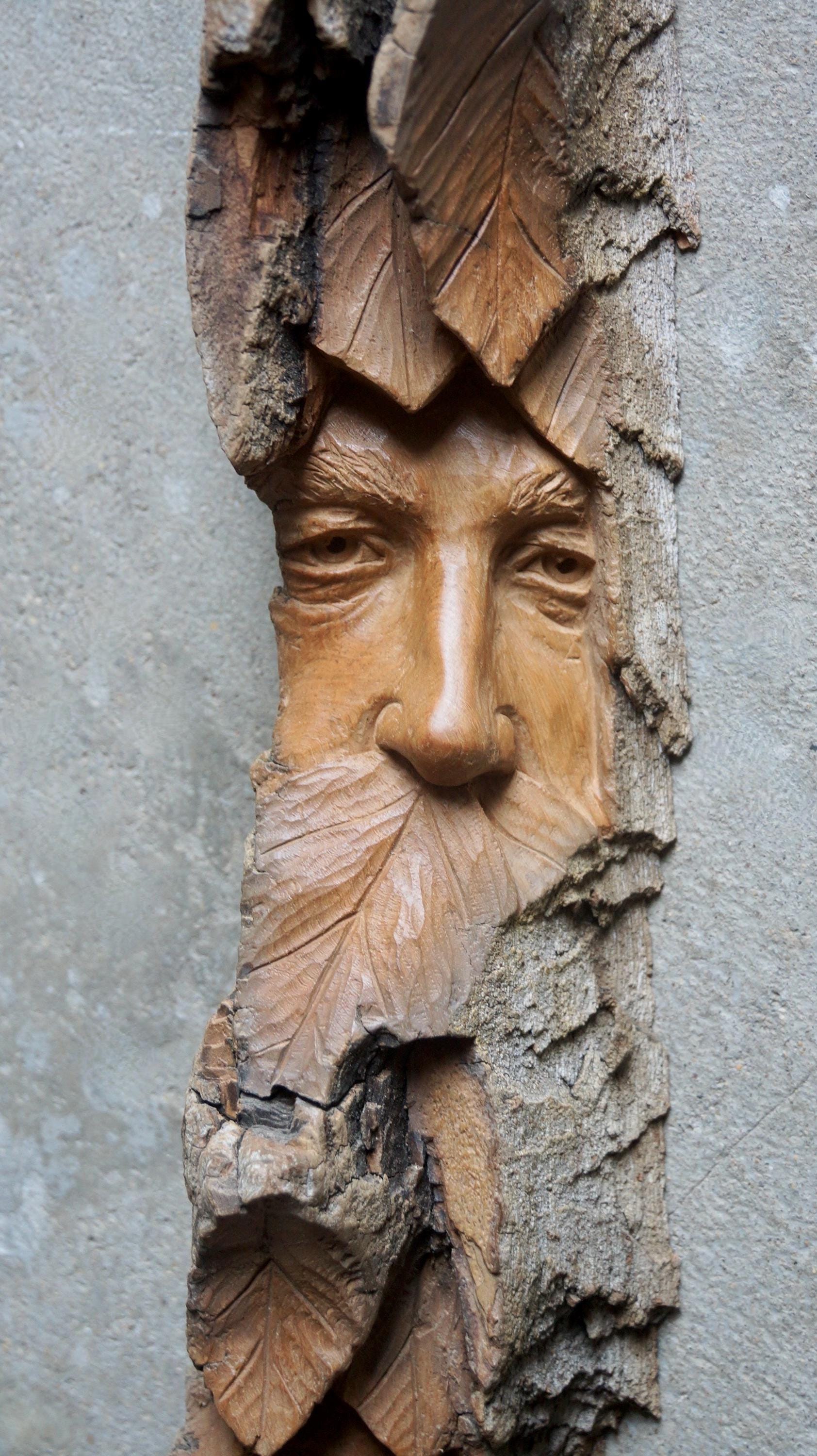 Green Man Double Wood Spirit Brothers | Hand Carved Art by Lucas Kost ...