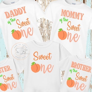 Peach Birthday Shirt, Peach 1st Birthday,One Sweet Peach Birthday,Peach Birthday Party,  Peach Girl Shirt, Sweet One Birthday Shirt