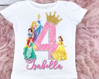 Disney Princess Birthday Shirt,Princess Birthday Shirt, Girls Birthday Shirt ,Disney Birthday Shirt