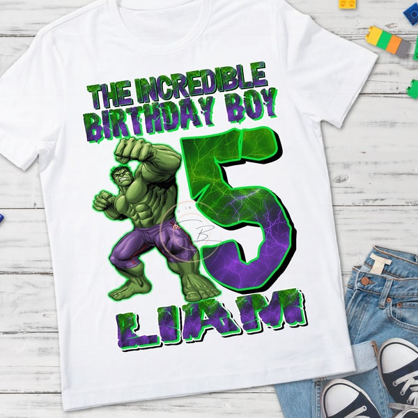 Personalized Hulk Birthday Boy T-Shirt, Personalized Hulk Birthday Girl T-Shirt, Personalized Hulk Birthday Family T-Shirts