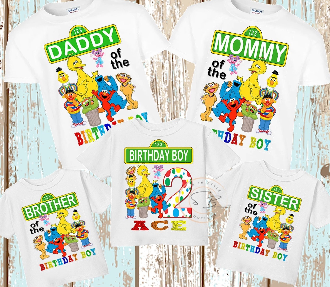 Sesame Street Birthday Shirt, Elmo Family Shirts, Personalized Birthday ...