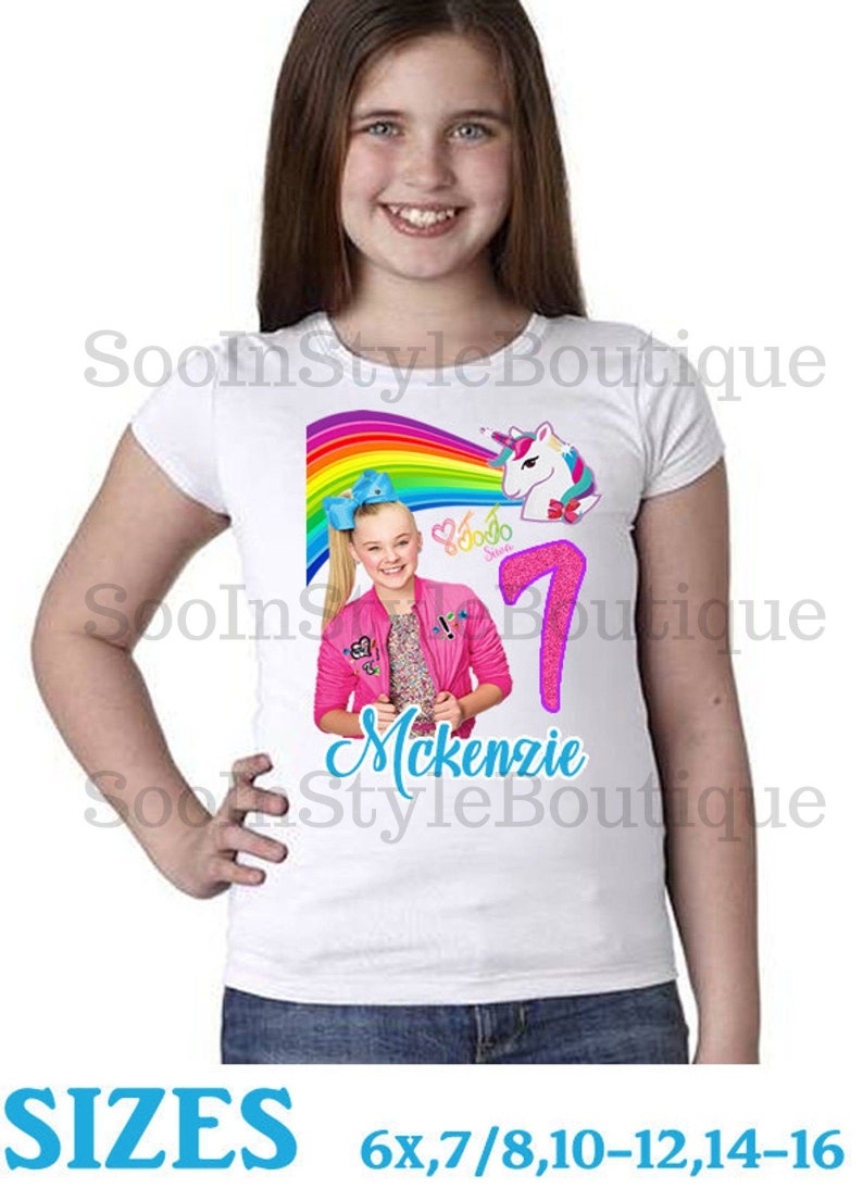 Jojo Birthday JoJo Siwa Birthday Shirt Unicorn Birthday Rainbow Unicorn Birthday Shirt