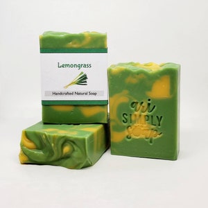 Lemon Soap, Lemongrass Handmade Soap, Energizing Soap, All Natural Cold Process Soap, Natural Soap, Vegan Soap, Essential Oil soap