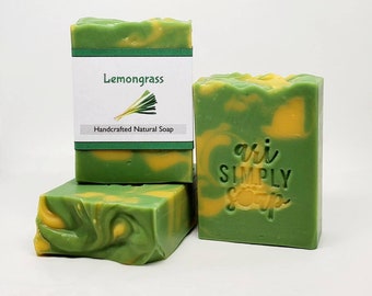 Lemon Soap, Lemongrass Handmade Soap, Energizing Soap, All Natural Cold Process Soap, Natural Soap, Vegan Soap, Essential Oil soap