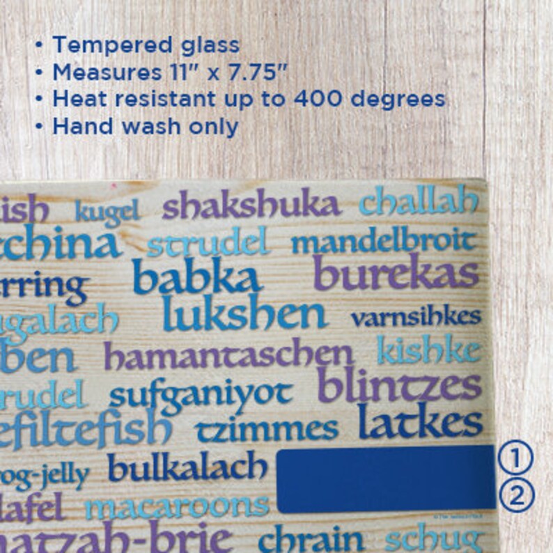 Kosher Themed Cutting / Charcuterie Board Tempered Glass Word Etsy