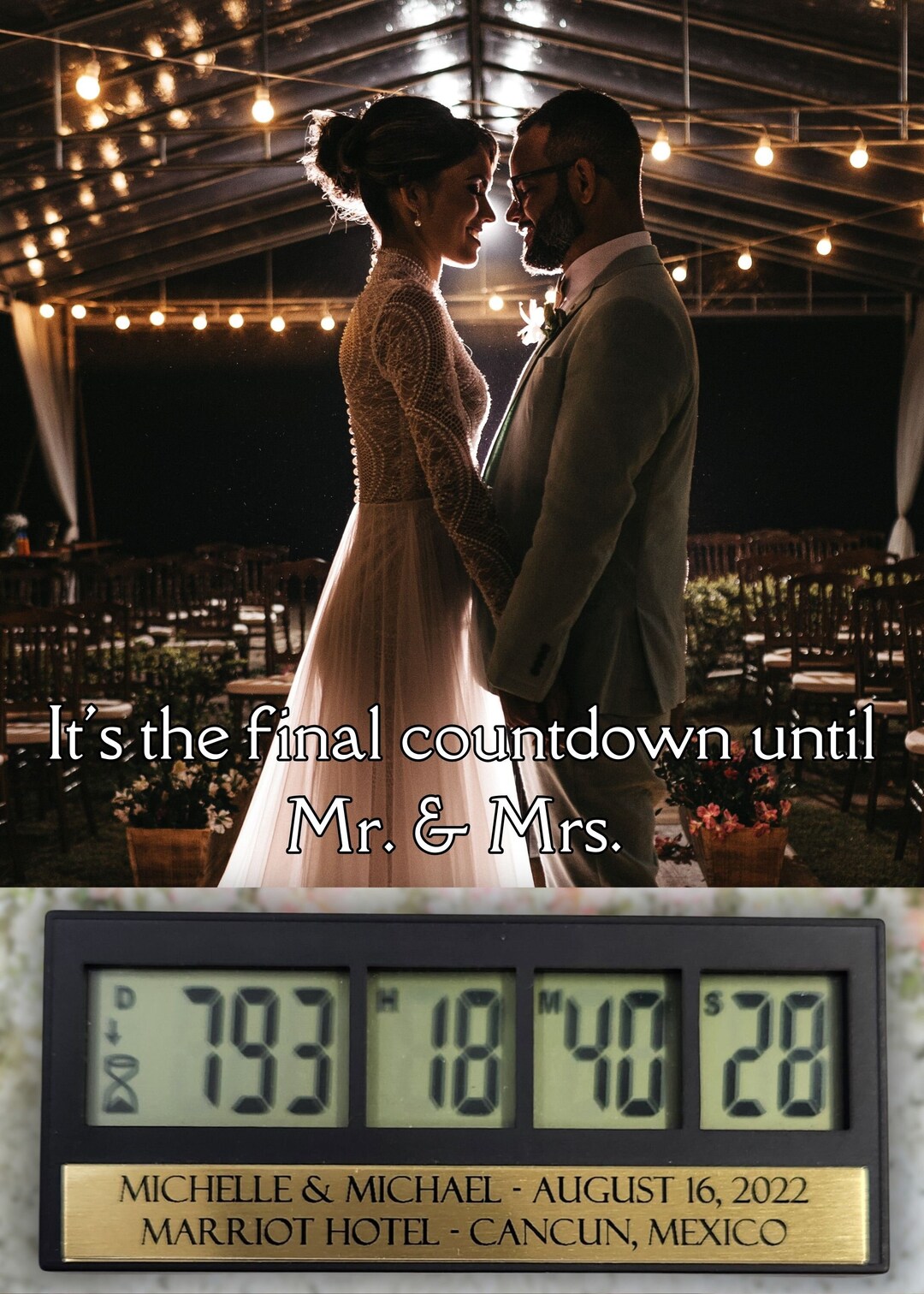 Wedding countdown clock tabletop groom bride wedding gift etsy