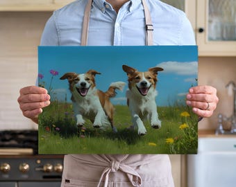 Decorative Dog Glass Cutting Board - Charcuterie Board & Kitchen Decor – Dog Lover Gift - Cutting Board - Housewarming Gift - Dog Portrait