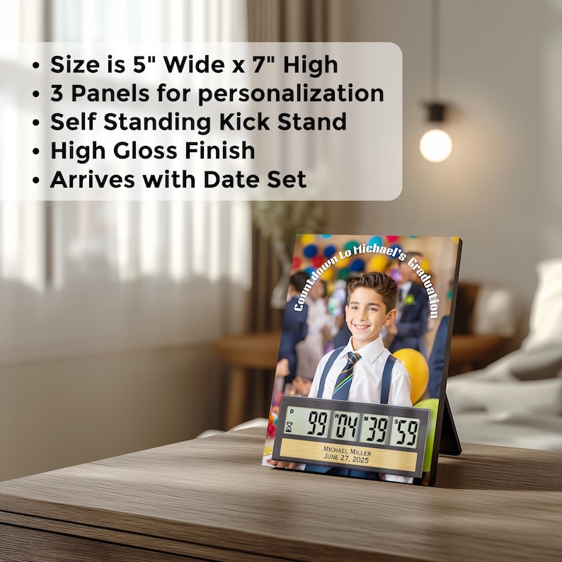Personalized Graduation Countdown Clock, Custom Photo Frame With Timer ...