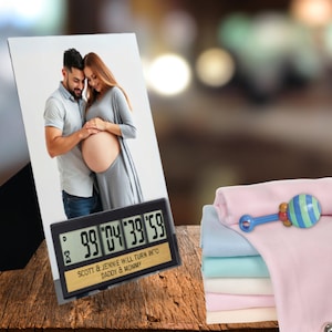 Baby Countdown - Custom Baby Arrival Tracker - Personalized with Your Names & Due Date, Baby Countdown Clock