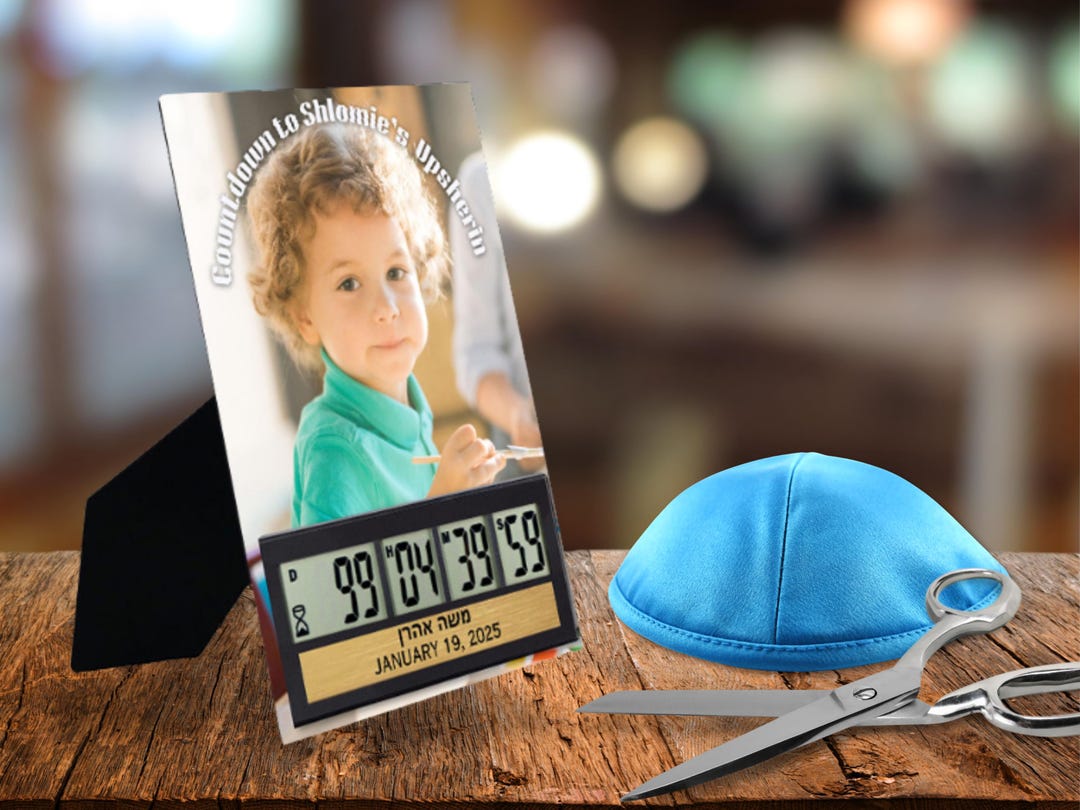 Upsherin Countdown Clock - Custom Image - Tabletop Upsherin Gift ...