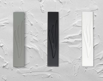Modern Mezuzah Concrete Case, Engraved Shin  Easy Peel and Stick Mezuza, 12cm Weatherproof Mezuzot Case