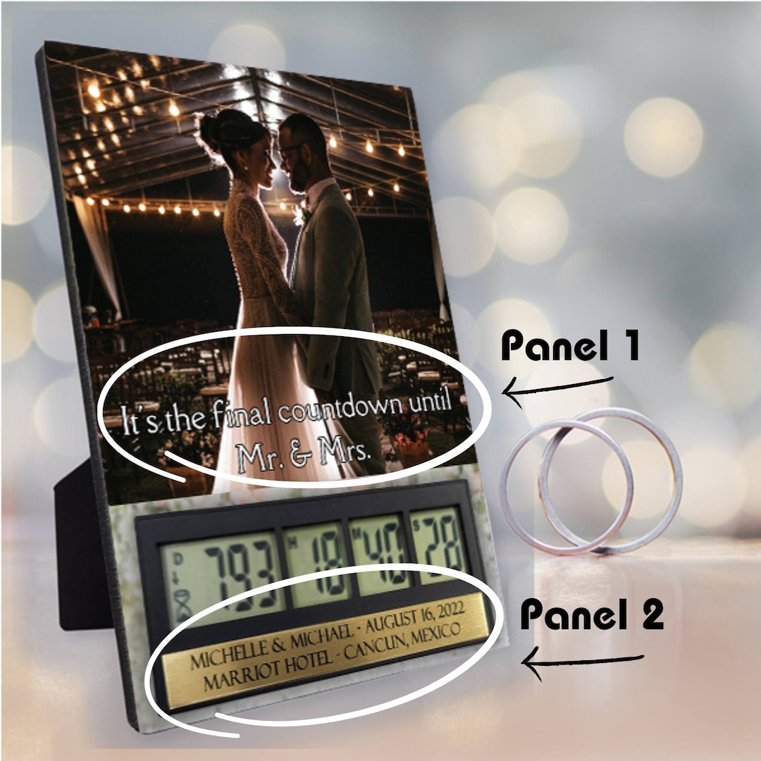 Wedding countdown clock tabletop groom bride wedding gift etsy