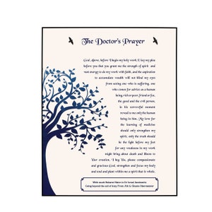 Gepersonaliseerde Dr's gebed Engelse houten plaque Tree of Life Design 11 "X 14"