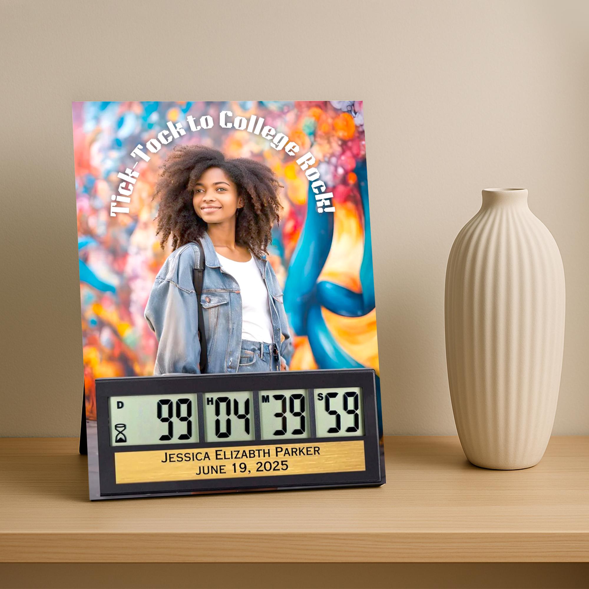 Custom College Countdown Clock, Personalized Photo Timer Gift, Tick ...