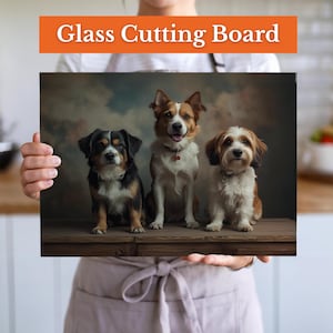 Dog Charcuterie Board – Glass Cutting Board with Dog Portrait – Dog Lover Gift – Kitchen Decor – Housewarming Gift for Pet Owners - Dog Gift