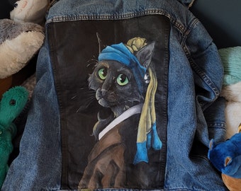 Veste en jean personnalisée peinte à la main