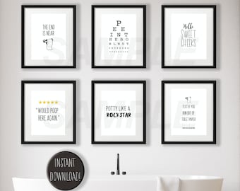 Juego de 6, decoración divertida para la pared del baño