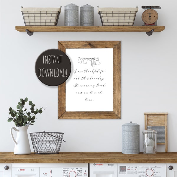 Thankful- Laundry Room Wall Decor