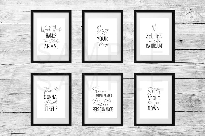 Funny Bathroom Wall Decor Etsy