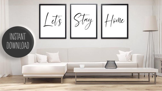 Let's Stay Home 16x20 Canvas Ready Digital File 
