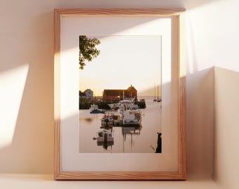 Rockport Harbor Sunset Photography Print, Motif No. 1 Wall Art, Cape Ann Massachusetts Print, New England Coastal Decor