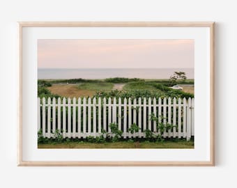 Nantucket Beach Print, Sconset Coastal Wall Art, Vintage Car Photography, New England Summer Decor, Beach House Art