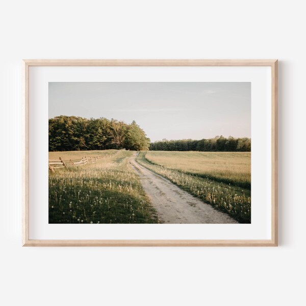 New England Print Massachusetts Maine Cottage Core Photography summer landscape Fall Art Autumn Road Print