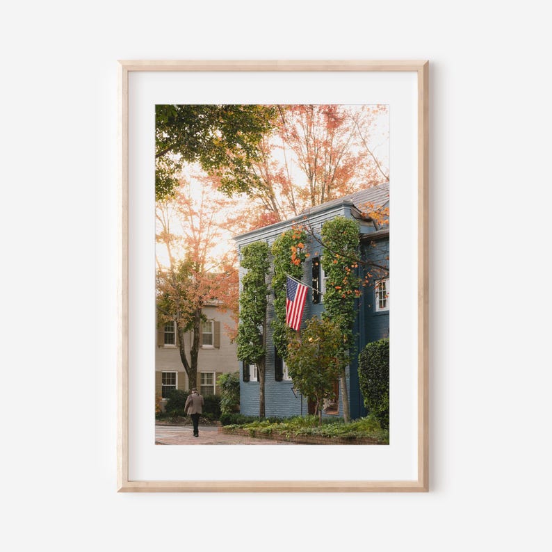 Georgetown Fall Georgetown Fall Townhouse Print, Washington DC Autumn Photography ...