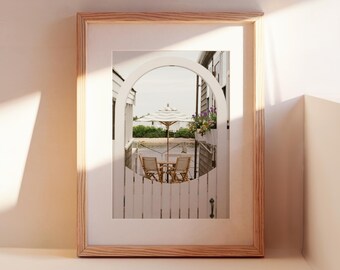 Nantucket Harbor Print, Coastal Patio Wall Art, New England Summer Photography, Neutral Beach House Decor, Nantucket Island Art