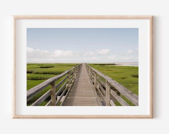 Grays Beach Boardwalk Druck, Cape Cod Wandkunst, Küsten Natur Fotografie, Sumpf Landschaft Foto, Yarmouth Massachusetts Kunst
