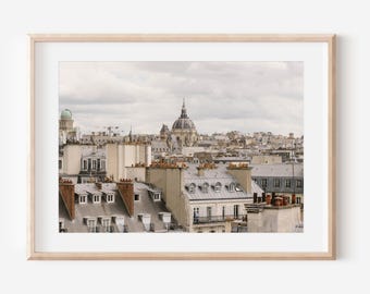 Paris Rooftops Photography Print, French Architecture Wall Art, Paris Skyline Photograph, Neutral Parisian Decor, European Cityscape Art