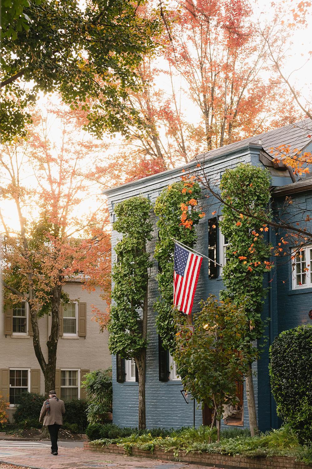 Georgetown Fall Georgetown Fall Townhouse Print, Washington DC Autumn Photography ...