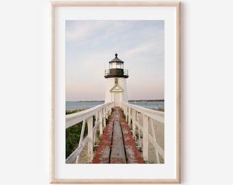 Nantucket Wall Art, Brant Point Lighthouse Photo, Coastal New England Print, Nautical Fine Art, Travel Photography, Beach House Decor