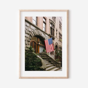Greenwich Village NYC Brownstone Print – Historic Architecture Wall Art, New York City Photo, Urban Americana Home Decor