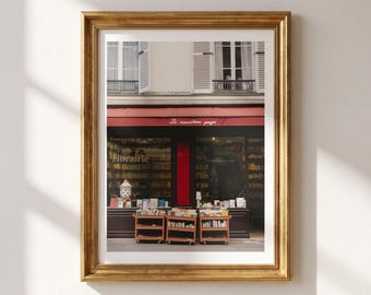 Paris Bookshop Photography Print, French Bookstore Wall Art, Literary Paris Decor,Paris Street Photograph, Book Lover Gift, Reading Nook Art