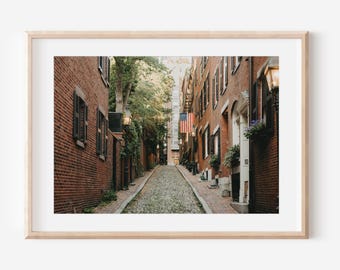 Fine Art Boston Print – Acorn Street Wall Art, Historic New England Photography, Autumn Decor, Gift for History and Art Lovers