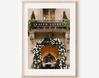 Paris Photography Print, Paris Fashion Wall Art, French Luxury Decor, Parisian Storefront Photograph, Preppy Gallery Wall Art