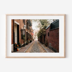 Fine Art Boston Print, Acorn Street Beacon Hill Photography, Historic New England Wall Art, Travel Photography, Cityscape Decor