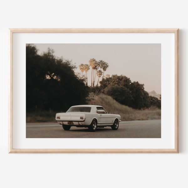 Los Angeles Photography, Malibu Photo, Pacific Coast Highway, California Photo, Vintage Car, Palm Tree Photography