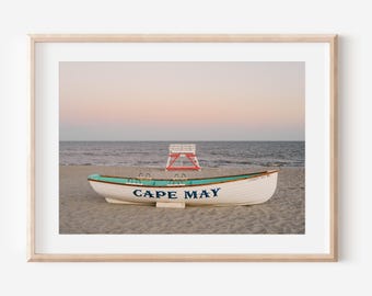 Cape May Lifeboat Print | Cape May Wall Art | New Jersey Beach Photography | Coastal Wall Decor | Beach House Print