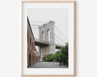 Brooklyn Bridge Print – NYC Fine Art Photography from DUMBO, New York Wall Decor, Industrial Urban Cityscape, Minimalist Home Art