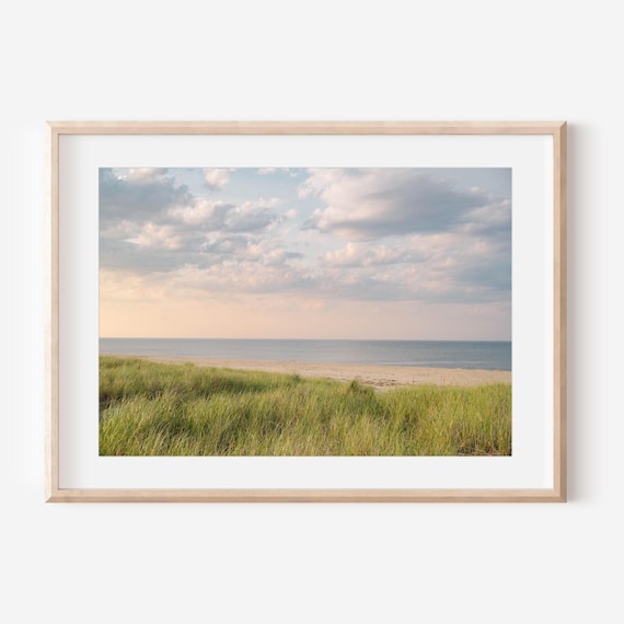 Cape Cod Coastal Dune Print, Truro Beach View Wall Art,Pastel Ocean Landscape,Nantucket Summer Seaside Photo, New England Nature Photography