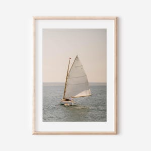 Sailboat Wall Art, Nautical Photography Print, Coastal Home Decor, Cape Cod Sailing Print, Seaside Minimalist Ocean Art