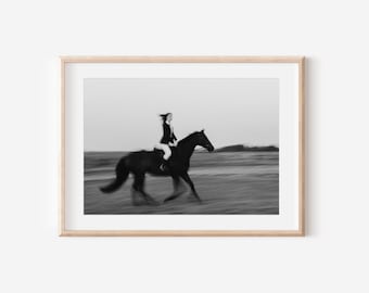 Equestrian Wall Art, Black and White Horse Photography Print, Horse Rider Fine Art Print, Vintage Equestrian Decor, Horse Lover Gift