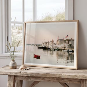 Nantucket Harbor Print Nantucket Wall Art Coastal New England Photography Boat Print Massachusetts Coastal Decor