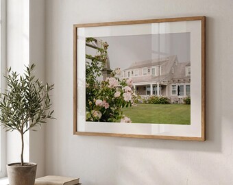 Nantucket Garden Gate Print | Coastal Garden Photography | Ocean View Wall Art | New England Coastal Decor | Luxury Beach House Art