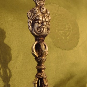 Tibet KHATVANGA Guru Rinpoche wand, a black magic wand from Nepal with skulls