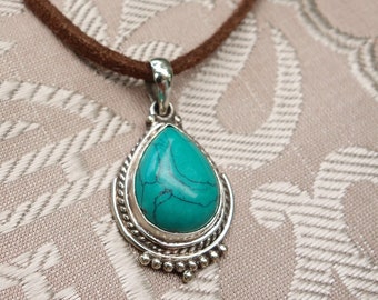 Very beautiful Silver Amulet with Turquoise from Nepal