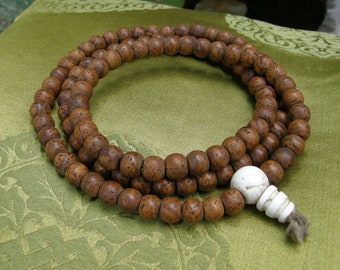 Unique old MALA Prayer Beads, Rosary made from Bodhi Seeds from TIBET