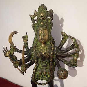Especially beautiful large Kali Statue from Nepal Bronze 7,8 Kg 44cm